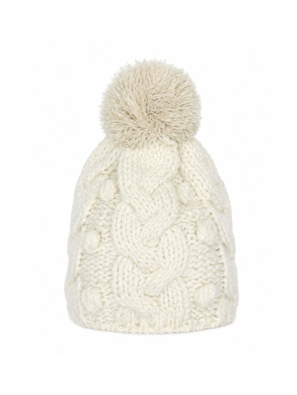 Gertex Cable Knit Pom Beanie – Pearl